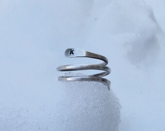 Sterling silver jewelry,  Personalized spiral sterling silver ring