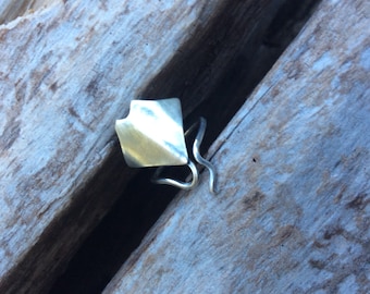 Sterling silver ring, Manta ray ring, Sting ray ring