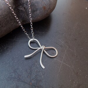 Sterling silver jewelry,  Forget Me Knot Bow sterling silver necklace