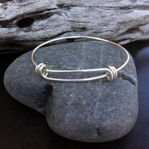 Sterling silver jewelry, Sterling silver adjustable bangle bracelet