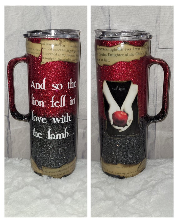 Twilight Inspired Burnt Pages Glitter Tumbler Twilight Cup -  Israel