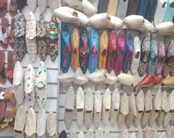 Pantuflas marroquíes de cuero hechas a mano para mujer / Babouche Balgha suaves / Zapatillas de casa / Regalo acogedor / Bailarinas de cuero natural