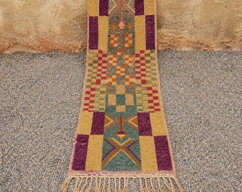Alfombra marroquí hecha a mano, alfombra de lana a rayas naranjas, alfombra estilo Beni Ourain, alfombra bohemia, alfombra bereber personalizada, decoración para sala de estar