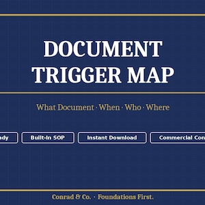 Document Trigger Map Template Construction | PM Documentation Decision Tree Excel | Construction Document Control System