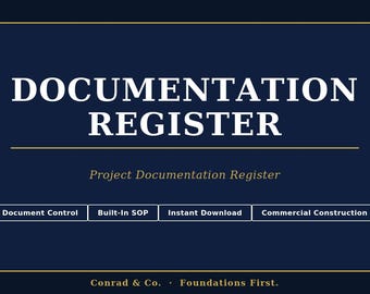 Mall för PM-dokumentationsregister Konstruktion | Ritningsregister | Projektdokumentkontroll | Byggadministration Excel