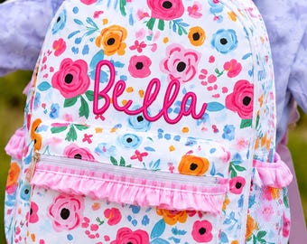 Personalized  backpack and handbag set · Back to school gifts · First day of school · Personalized gift for children, floral backpack