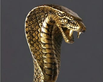 Bastone da passeggio da uomo vintage decorativo con testa di cobra dorata, 95 cm, per cosplay.