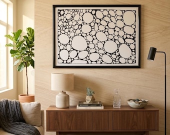 Descarga digital / "Piedras de río" - Dibujo abstracto lineal a mano