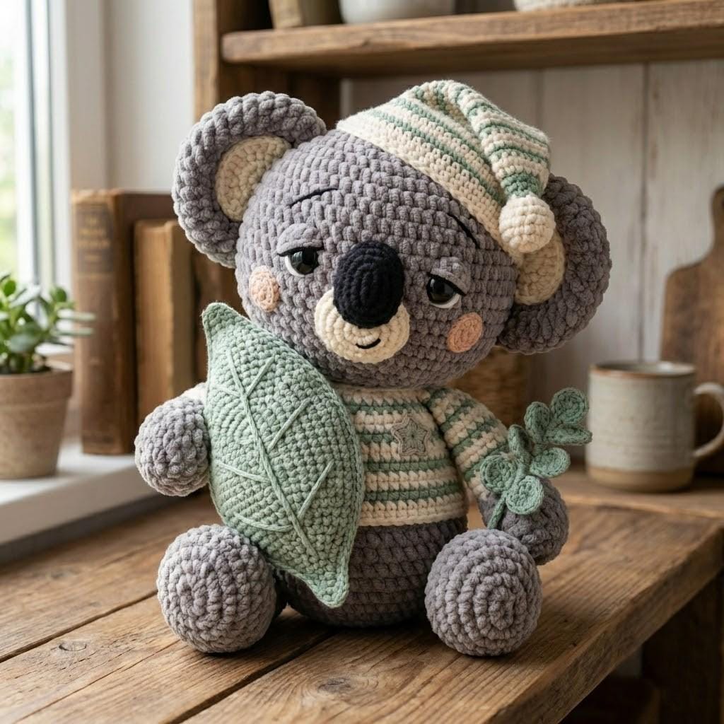 Sleepy Eucalyptus Koala Pattern