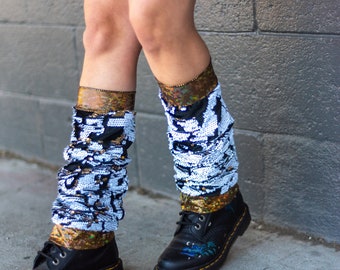 Glam Sparkle Sequin Leg Warmers