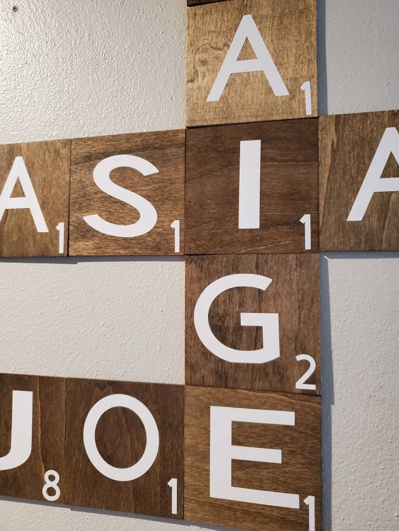 4 Scrabble Family Name Tiles/ Letters Wall Decor Etsy UK