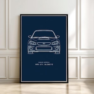 Subaru Impreza WRX STI Blobeye Blueprint Poster – Rally Car Wall Art, JDM Performance Print