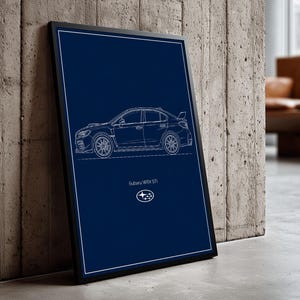 Subaru WRX STI Blueprint Poster | Rally Car Wall Art | JDM Performance Print | Car Lover Gift A4