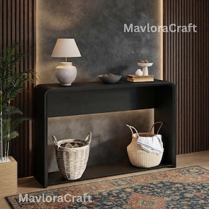 Wooden Console Table, Slim Entryway Table, Modern Sofa Table, Narrow Hallway Table, Wood Grain Accent Table, 42.3 Inch