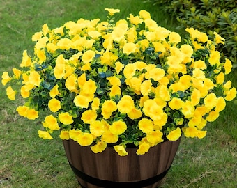 Gele nep-eucalyptusbloemen (12 bundels), uv-bestendig buitendecor