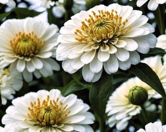 Polar Bear White Zinnia Seeds, verpakking van 4000, Heirloom Garden Flowers
