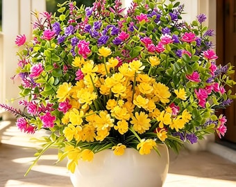 Nepbloemenbundels voor buiten (verpakking van 20), UV-bestendig kunstgroen