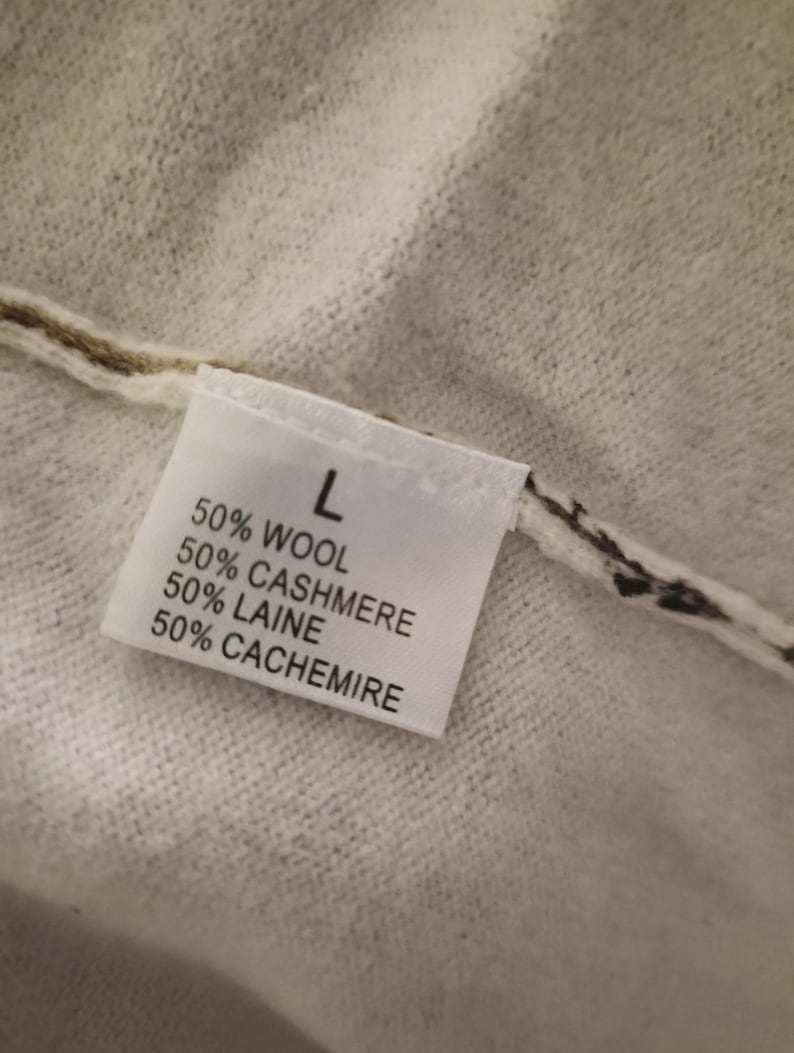 Jersey de cachemir azul marino / Jersey de punto con bloques de color artísticos / Jersey de lana y cachemir parisino / Jersey de lujo que marca la diferencia imagen 9