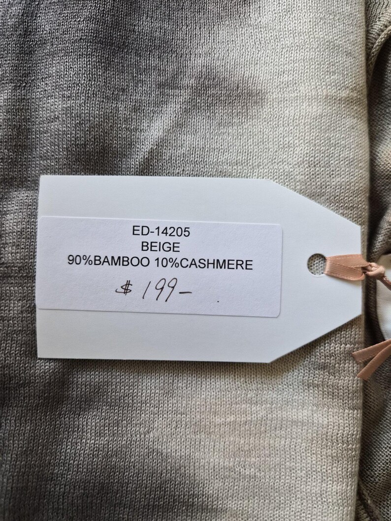 Beige Dip Dye Bamboo Cashmere Top | Women's Ombre Long Sleeve Tunic | Tie Dye Shirt – Nord Selection image 10