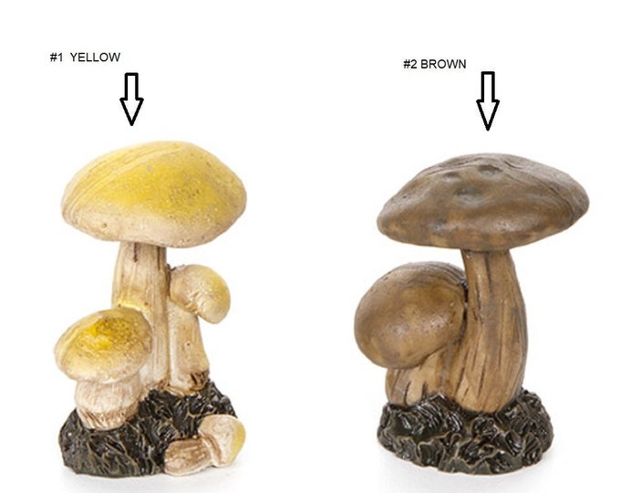 Mini MUSHROOM CLUSTER - CHOOSE Your Color - resin - Fairy Garden - Yard and Garden mini - doll house