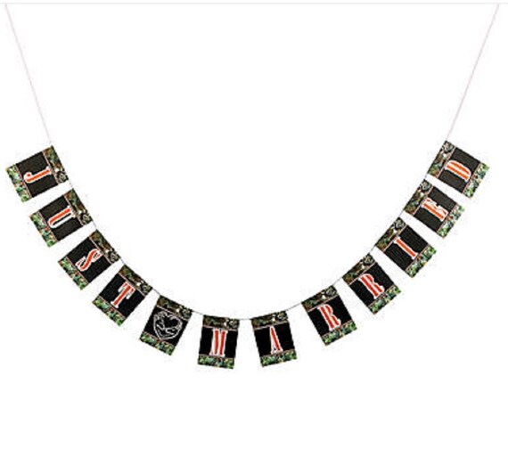 Just Married Camouflage Garland Camo Wedding Decoration Etsy