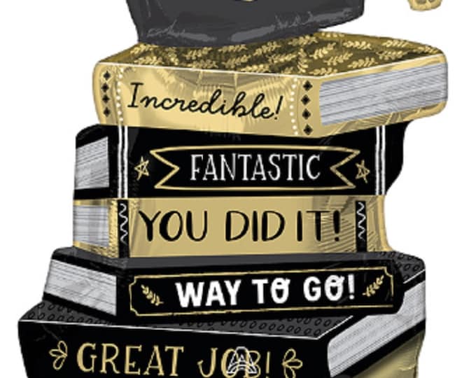 45" - ALMOST 4 FEET TALL - Graduation Books - Inflatable - standing balloon - No helium required! - fill with air - Airloonz - Centerpiece