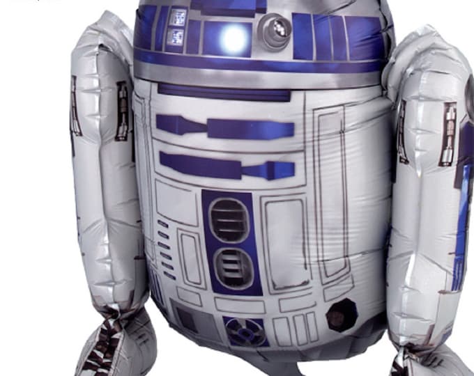 R2D2 - Star Wars - 18" INFLATABLE - sitting balloon - Airfill only - NO Helium Required! - Centerpiece - Table - mylar foil - Disney Anagram