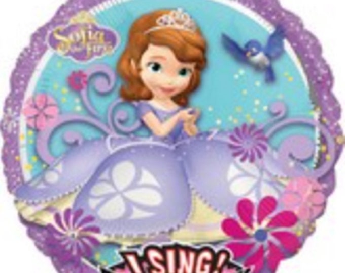 Jumbo 28" SINGING Balloon -- SOFIA the FIRST -- musical balloon -- plays "Sofia the First Theme Song" -- mylar -- Disney Junior