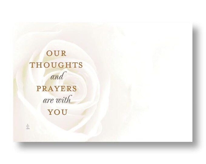 Enclosure Cards - OUR THOUGHTS and PRAYERS are With You  - rose - set of 10  - flowers  funeral gift baskets - floral arrangement - bouquet