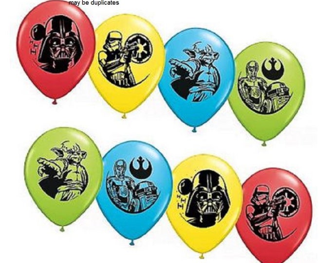 Package of 6 - STAR WARS assorted balloons - 12" Latex - helium quality