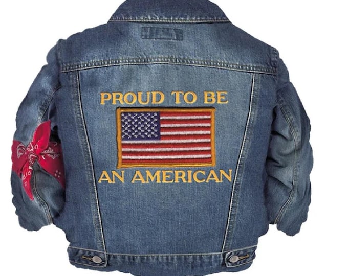 Jumbo 37" PATRIOTIC Balloon -- Denim Jean Jacket Shaped Balloon - 4th of July - Memorial Day - Veteran's Day - mylar - Red, White, Blue