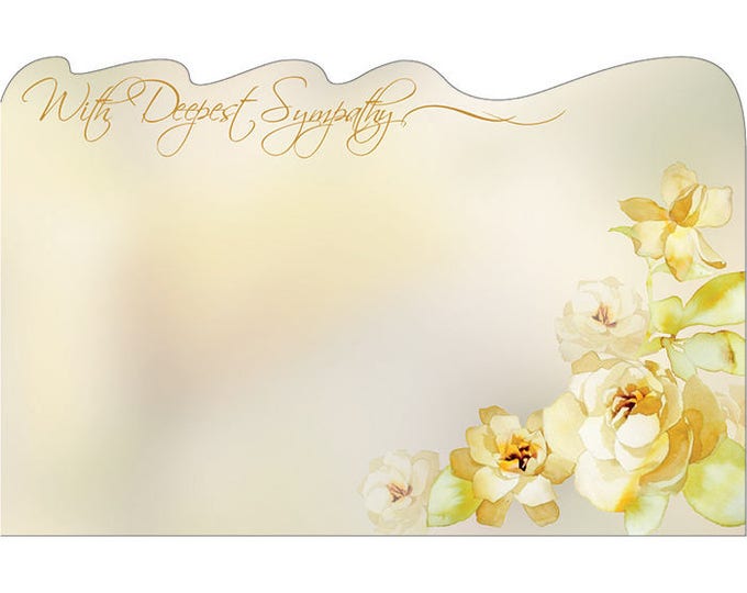 Enclosure Cards - WITH DEEPEST SYMPATHY  - set of 10  - flowers - funeral - gift baskets - floral arrangement - bouquet