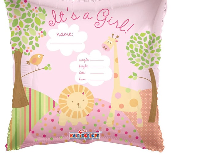 18" IT's A GIRL Balloon -- personalizable - bringing baby home - mylar - foil