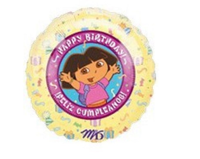 18" DORA Happy Birthday Balloon - SPANISH - English - BILINGUAL - Nickelodeon - foil - mylar