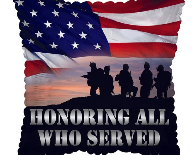 17" PATRIOTIC Balloon -- Honoring All Who Served - MEMORIAL DAY - Veteran's Day - 4th of July - foil - mylar