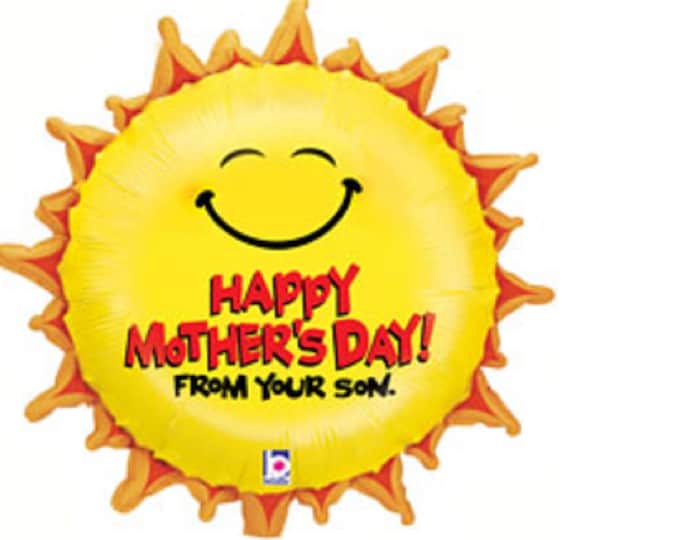 22"  HAPPY MOTHER's DAY Balloon  - From Your Son -  mylar -  foil - mylar balloon