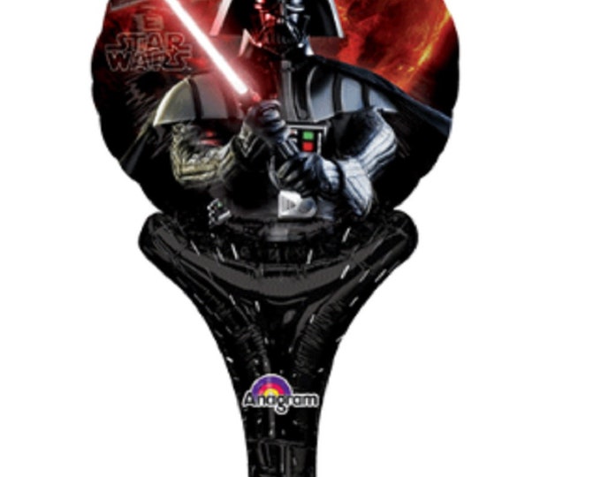 12" STAR WARS - Inflate-a-fun - handheld balloon - airfill only - inflatable - no helium required -mylar - foil - Disney - Anagram
