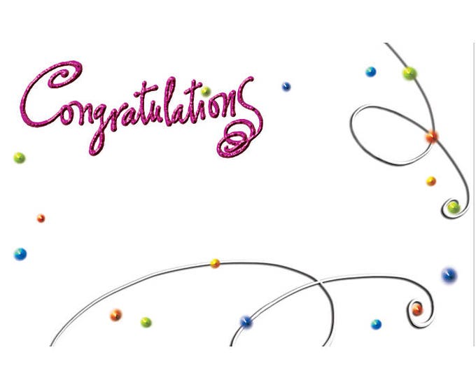 Enclosure Cards - CONGRATULATIONS - swirls and dots - set of 10  - flowers - balloon bouquets - gift baskets - floral arrangement -