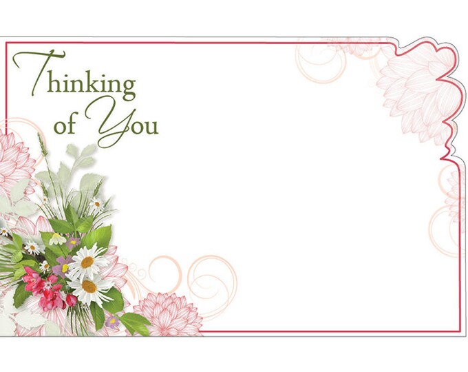 Enclosure Cards - THINKING OF YOU - set of 10  - flowers - balloon boquets - gift baskets - floral arrangement