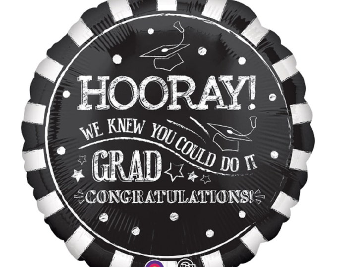 28" Jumbo GRADUATION Balloon - Hooray! We Knew You Could Do It, Grad - Congratulations! - foil - mylar