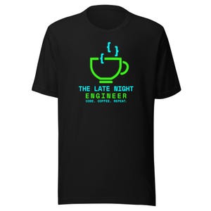 Developer T-Shirt — Neon Logo, Funny Programmer Shirt, Software Engineer Tee, Coder Gift, Dark Tech Shirt