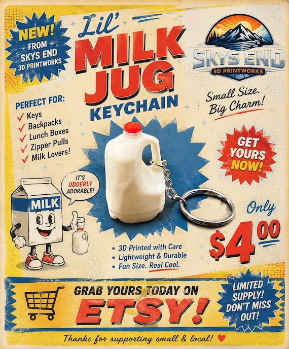 Lil’ Milk Jug  Keychain