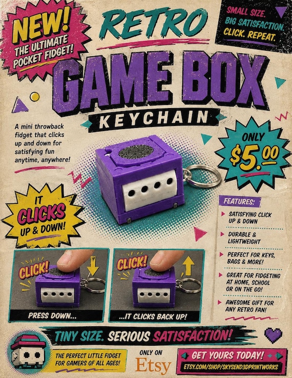 Retro Game Box Keychain