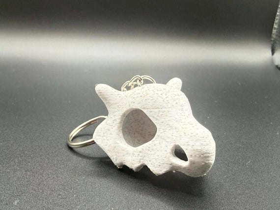 3D Printed Skull Keychain: Nostalgic Bone Helmet Design, PLA Material