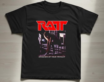 Ratt Invasion of Your Privacy TOUR 1985 Unisex Cotton T-Shirt, Graphic Reprint Tee
