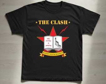 The Clash 1982 Know Your Rights Tour Unisex Cotton T-Shirt, Vintage Graphic Reprint Tee
