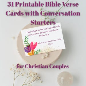 Christliche Hochzeitskarten für Paare - 31 druckbare Bibelvers-Aufführungen - Hochzeits- oder Jubiläumsgeschenk - Glaubensbasiertes Gesprächsstarter PDF