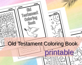 Bible Coloring Book – Old Testament Stories for Kids – Printable A4 Activity – 10 Pages – Sunday School, Homeschool, Religious Crafts