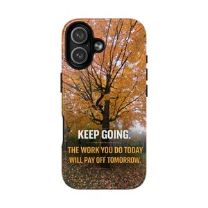Autumn Leaves Patchwork KEEP GOING magnetisch telefoonhoesje | iPhone 17 MagSafe-compatibel