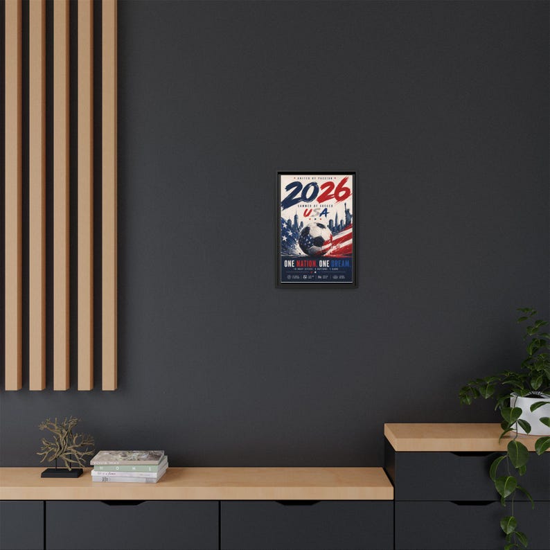 Póster de fútbol de EE. UU. 2026, lienzo mate, enmarcado / Una nación, un sueño imagen 19